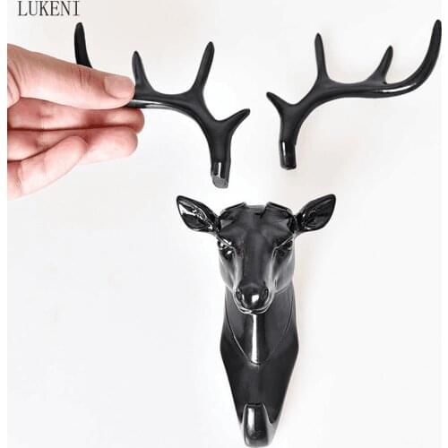 Wall Hanging Hook Vintage Deer Head Antlers for Hanging Clothes Hat Scarf Key Deer Horns Hanger Rack Wall Decoration