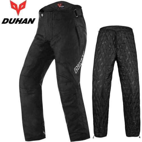 2020 New DUHAN Winter warm Motocycle Riding Pants trousers Windproof Motorbike cycling pant cotton liner with CE protective gear