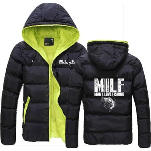 2021 New Winter Milf Man I Love Fishing Printing Hoodies Customize Jackets Comfortable Casual Fashion Long Sleeve Zipper Coats