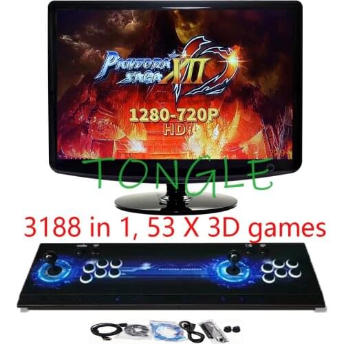 Pandora XII 3D Arcade Box 3188 in 1 Save/Search Function 8 Buttons Joystick controller 53pcs 3D Games 3-4P Retro Arcade Console