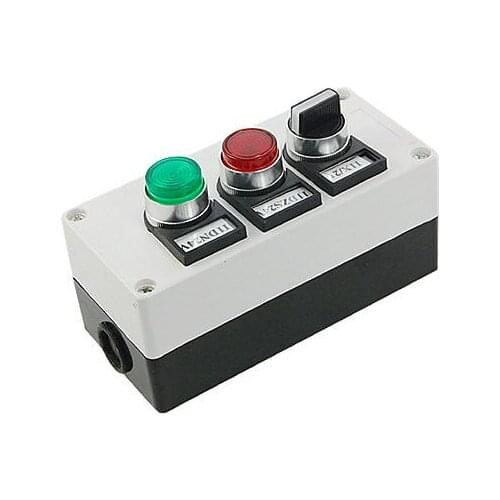 3 in 1 Selector Red Indicator Green Push Button Switch
