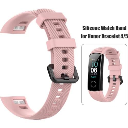 Silicone Watch Strap Bracelet Band Belt Simplicity Soft Comfortable to Wear Durable with Buckle for Huawei Honor Band 5 4