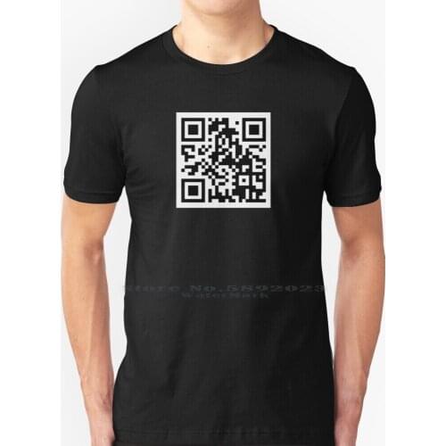 Rick Roll Qr Code T Shirt 100% Pure Cotton Big Size Rick Astley Rickroll Roll Give You Up Rick Roll