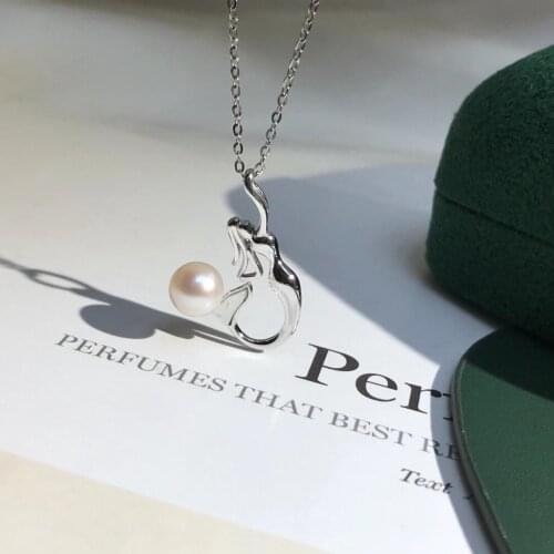 Mermaid Shape 925 Sterling Silver Pendant Mount Base Settings Mountings Findings Parts for Pearl Crystal Jade Agate Beads Stones