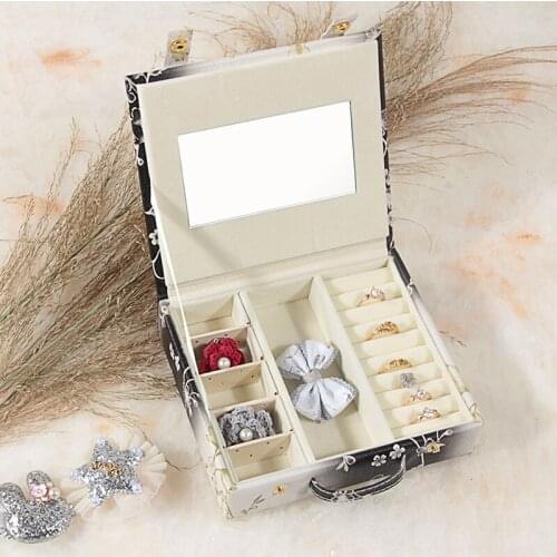 New Travelling Jewelry Box Fashion Necklace Earrings Rings Storage Case Casket Wholesale Packing Boxes for Business