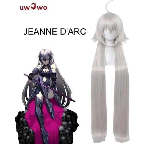 UWOWO Alter Jeanne d'Arc / Joan of Arc Wig Fate/Grand Order Hair 100 CM Sliver Long Straight Heat Resistant Wig Fate