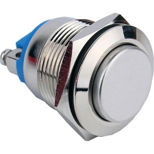 Waterproof Metal 1NO Momentary 19mm Push Buton Switch 3A/12~250V SPST 2 Pin Screw Terminal Push Start Button