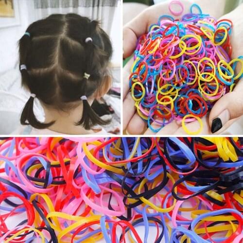 Hair Tie 500pcs/Bag Thicker Small Disposable Rubber Elastic Hair Ring Bands Accessories For Girls