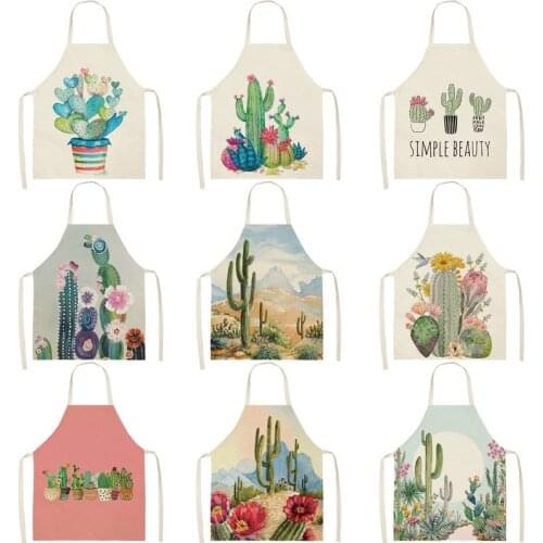 Cactus and lipstick pattern kitchen apron women master apron Women kitchen apron Woman kitchen apron goods for home kitchen