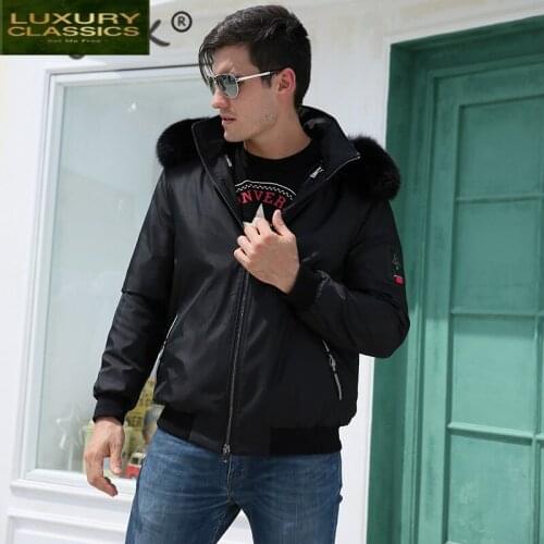 Winter Jacket Men Fashion Luxury Fox Fur Hooded Clothes 2021 Streetwear Thick Warm Rabbit Fur Liner Coat Hiver NZPK003