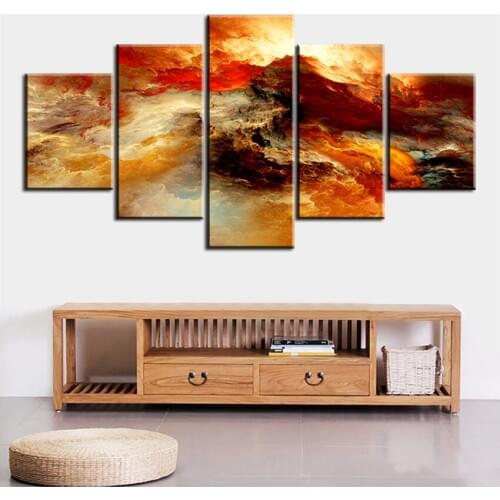 5 Pieces abstract art acrylic paintings large art painting wall art canvas large original painting print no frame
