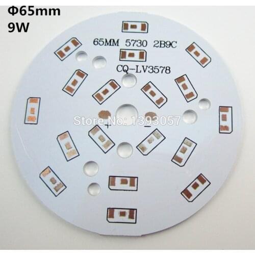 50pcs/lot 9W 5730 heatsink pcb, 65mm diameter 1.4mm thickness Aluminum Base plate Free shipping