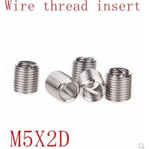 50pcs M5*0.8*2D Wire Thread Insert Stainless Steel 304 Wire Screw Sleeve, M5 Screw Bushing Helicoil Wire Thread Repair Inserts