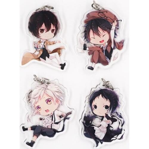 Bungo Stray Dogs Anime Nakajima Atsushi Dazai Osamu Edogawa Rampo Ryunosuke Akutagawa Acrylic Keychain