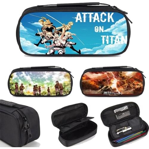 Anime 3D Pencil Case Game Attack on Titan Stationary Bag Child Boys Girls Kids Children School Supplies Pencil Bag Makeup Pouch
