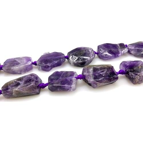 23x27mm Natural Freeform Amethysts Beads For Jewelry Making Beads Bracelets For Women Gift 15'' Needlework DIY Beads Trinket