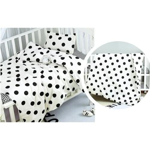 With Filling Black Dot Cotton Bed Linens Newborns Bed Sheet Cotton Baby Bedding Set Newborn de berco de bebe,Duvet /Sheet/Pillow