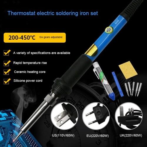 Mini Soldering Iron Adjustable Temperature Electric Solder Iron Rework Station Handle Heat Pencil Welding Repair Tools Sets 60W