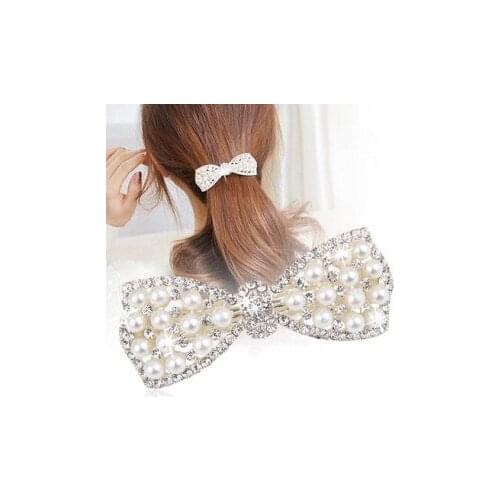 Hot Sale Fashion Women Girls Crystal Rhinestone Bow Hair Clip Beauty Hairpin Barrette Head Ornaments Hair Accessories