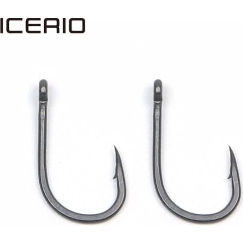 ICERIO 100PCS Matt Black Wide Gap Beaked Carp Fishing Hooks for Pop up Carp Hook