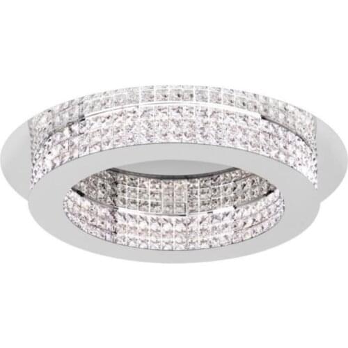 Creative personality crystal ceiling lamp round bedroom lamp warm romantic simple modern atmospheric home lighting