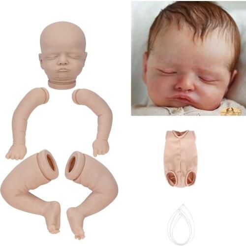 New 20 Inch Reborn Doll Kit Lifelike Hand Made DIY Blank Doll Kits Cute Vinyl Silicone Unpainted Unfinished Dolls Parts Toy