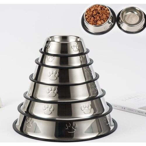 Pets Stainless Steel Dog Bowl For Dish Water Dog Food Bowl Pet Puppy Cat Bowl Feeder Feeding Dog Water Bowl For Dogs Cat Product
