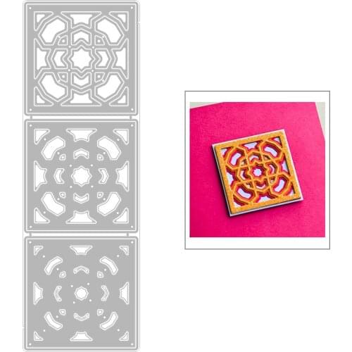 2020 New Square Pattern Layered Metal Cutting Dies For DIY Cut Paper Embossing Making Background Card and Scrapbooking NO Stamps