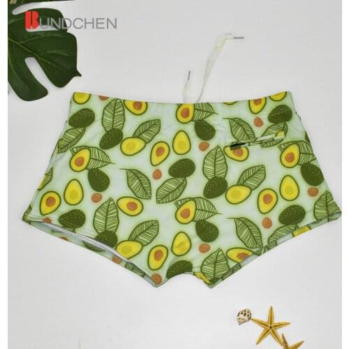 2020 New Male Bikini Swimwear Mens Swim Shorts Bathing Suit Swimming Pool Trunks Briefs Print Avocado Pattern Beach Wear