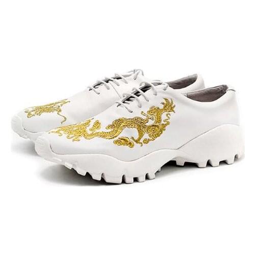 New Winter White High Quality casual shoes Fashion Chinese Style embroidery Men shoes handmade Sports Shoes