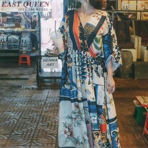 Hippie clothing mexican clothes women beach dress female hippie boho dresses summer style boho chic dress FF573