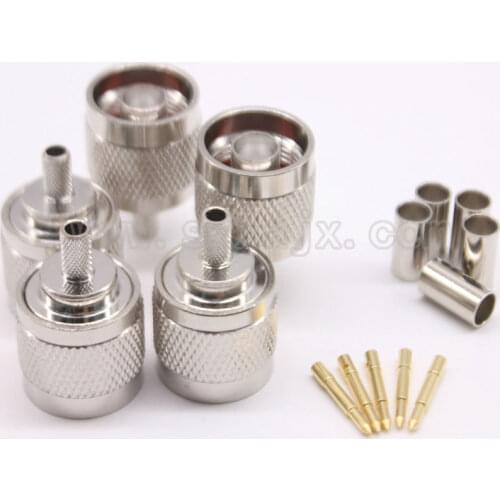 Wholesale 50PCS N male crimp straight connector for RG58 LMR142 LMR195 coaxial cable tyco connector