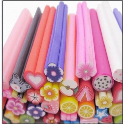Wholesale Candy color DIY nail art sticker decal mini soft Clay Canes rods as phone decoration sticker Nail beauty product