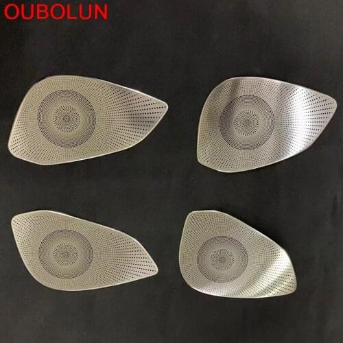 OUBOLUN For Mitsubishi Eclipse Cross 2018 Stainless Steel Audio Speaker Car Door Loudspeaker Trim Cover Interior Accessories