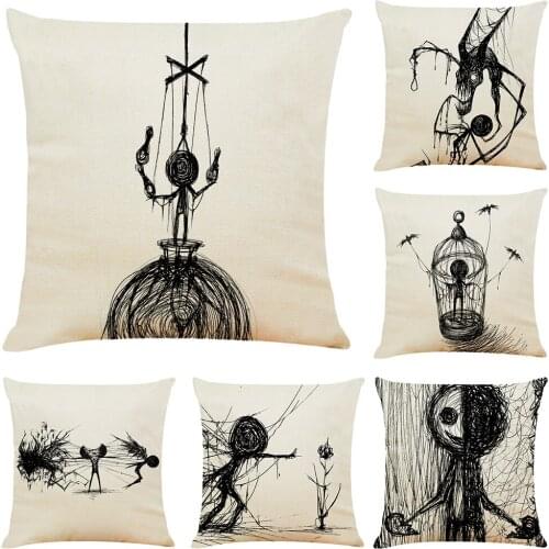 Strip Art Cushion Cover Hoga Decorative Pillow funda cojines 45x45 housse de coussin Nordic Throw Pillow Cover for Sofa Car