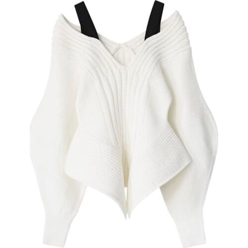 Женские пуловеры с открытыми плечами QEWSDRFG China At AliExpress