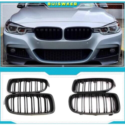 Pair Gloss Matt Carbon Black 3 Color Front Kidney Grille For BMW 3 Series F30 F31 F35 F80 2012 2013 2014 2015-2018 Racing Grills