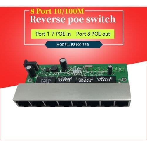 Networking solution 8 reverse switch pcb board 8 port 10/100M Ethernet reverse poe switch product upgrade