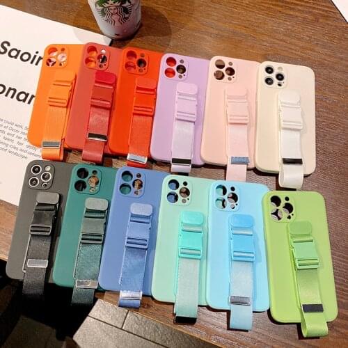 Luxury Cute Wristband Strap Silicone Phone Case For iPhone 12 11 Pro Max SE XS Max XR X 8 7 Plus Ultra-thin Necklace Rope Cover