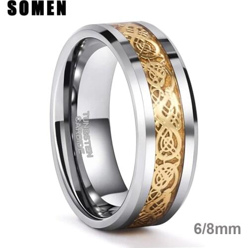 SOMEN TUNGSTEN Gold Rings For Men