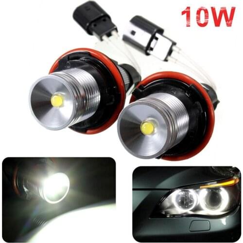 2Pcs 10W Angel Eyes White Halo LED Light Bulbs for BMW E39 E53 E60 E63 E64 E65