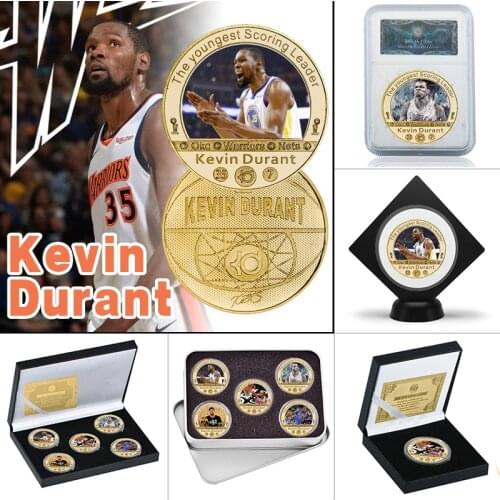 WR US Basketball Player Gold Plated Commemorative Coins Collectible Sports Challenge Coin Souvenir Gifts for Boys Men Fans