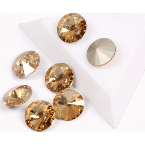 YANRUO 1122 Fashion Glass Strass GSHA Color 3D Nail Art Rivoli Shape Fancy Crystal Stones For 3D DIY Nails Art Decorations