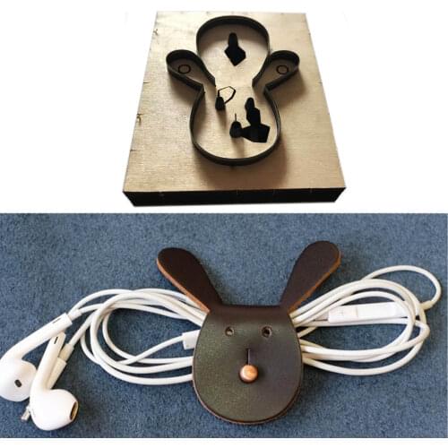 Japan Steel Blade Wooden Die Rabbit Headset Collector Leather Craft Punch Hand Tool Knife Mould Sewing Accessories 6.5x7.5cm