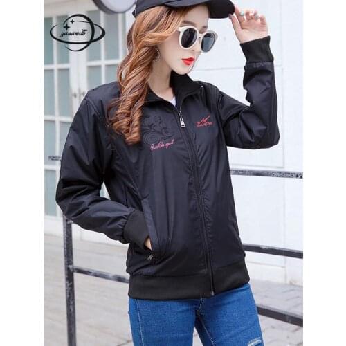 Yauamdb Women Jacket Spring Autumn Xl-5xl Female Coat Ladies Zipper Pocket Solid Outwear Slim Casual Fashion Clothes Ly55