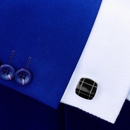 SAVOYSHI Black Stone Cufflinks for Mens Shirt Cuff bottons Fine Gift High Quality Brand Square Cuff Links Fashion Men Jewelry