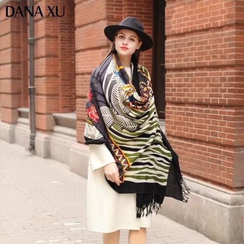 DANA XU Bufanda Mujer Wool Poncho Head Women Lady Carf And Warm Shawl Stoles Bandana Scarf Hijab Luxury Brand Foulard Pashmina