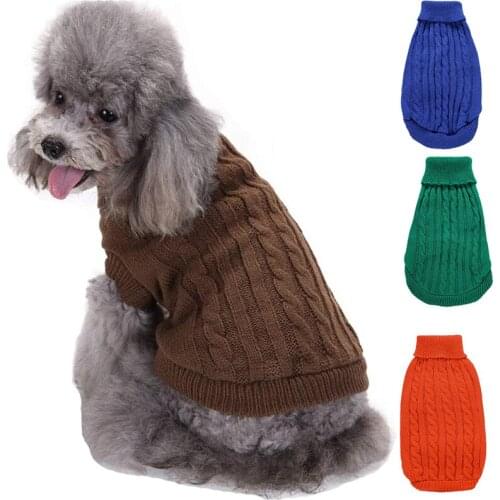 Winter Warm Small Large Dog Sweater Cat Clothes Turtleneck Pet Puppy Knitwear Sweaters Clothing for Cat Small Medium Big Dogs