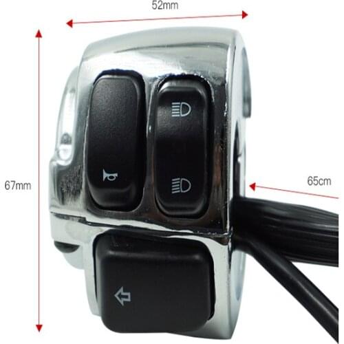 1" 25mm Handlebar Control Switch for Motorcycle Motor Moto Bike Turn Signal Switch Button With Wiring Harness Handlebar Switches