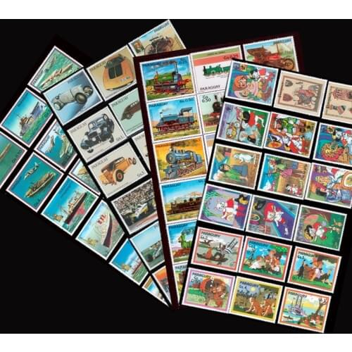 100 200 290 pcs Different All New Postage Stamps Big Size From Paraguay For Collection